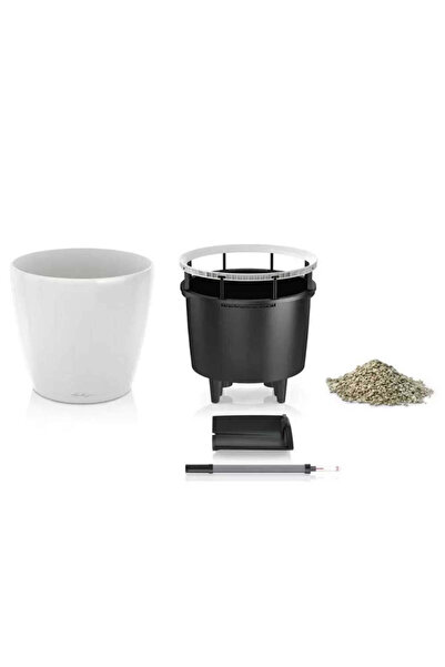 Lechuza Classico Premium 28 LS Self-Watering Pot, 7 L, Glossy White