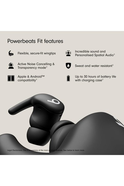 Beats Powerbeats Fit Wireless Noise-Cancelling Workout Earbuds - Jet Black