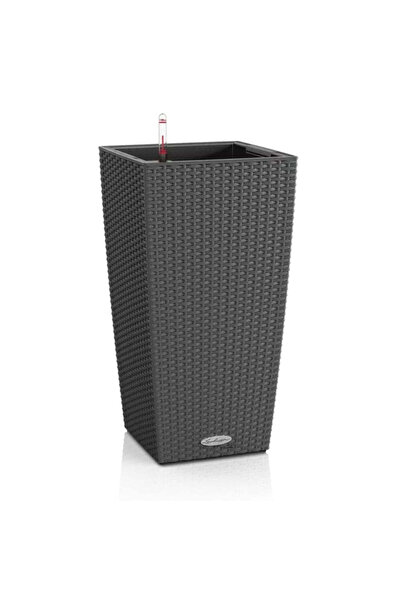 Lechuza Jardinieră cu auto-udare Cubico Cottage 30, aspect ratan gri