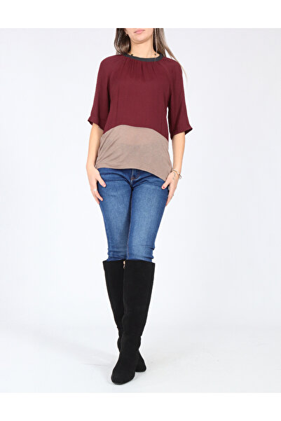 Evendi Blouse, Brown/Burgundy