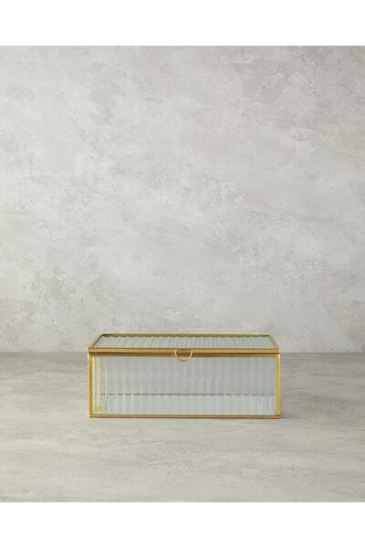 English Home Luxury Glass Decorative Box Gold 25X16X9 cm (2.12.2025)