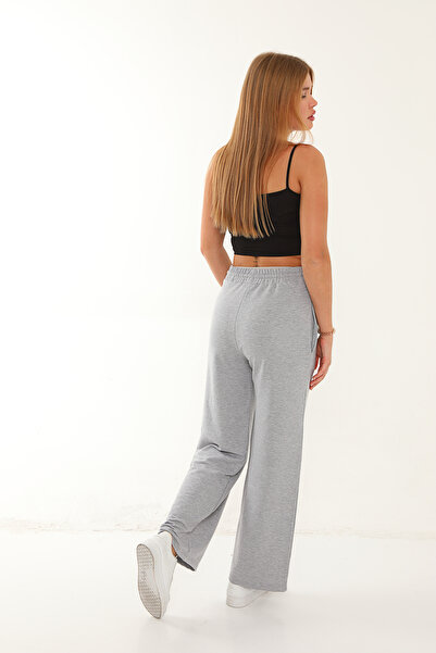 lzv Women's Two Thread Ov Oversized Wide Leg Modal Sweatpants – Gray | Relaxed Fit S-2Xl
