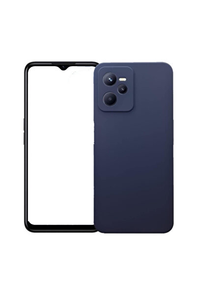 realme Silicone case compatible with C35 with camera protection - Dark Blue