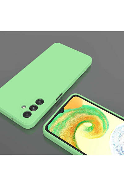 Samsung Case for Galaxy A13 5G made of velvety silicone with camera protection - Green