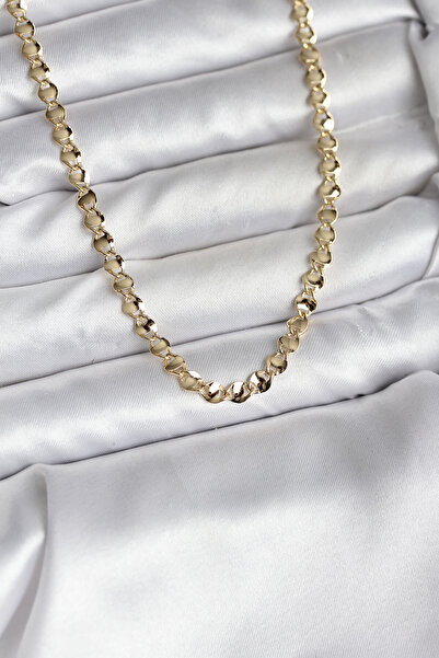 Lisinya 14K Gold Renk Kaplama Zincir Model CM Kadın Kolye - LSNTKN-RS4937