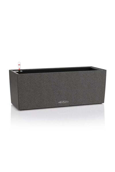 Lechuza BALCONERA Stone 50 Self-Watering Planter, 8 L, Black Stone Effect