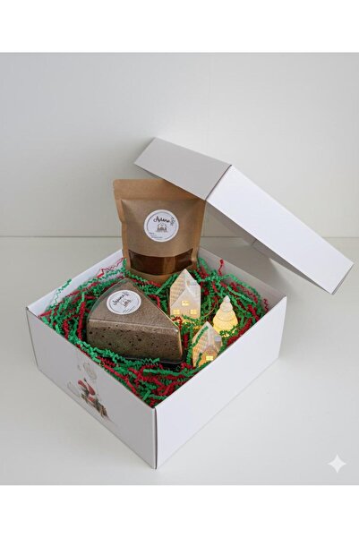 Aşkana Hediye Paketi - Taze Türk Kahvesi + Katkısız Kakaolu Helva + 3’lü Deko...