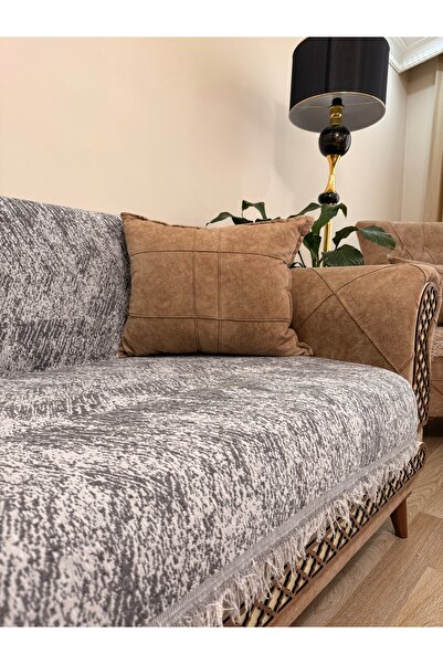 montanahome غطاء كرسي فاخر من القطن بنمط رخامي مضاد للانزلاق ذو وجهين مع حواف...