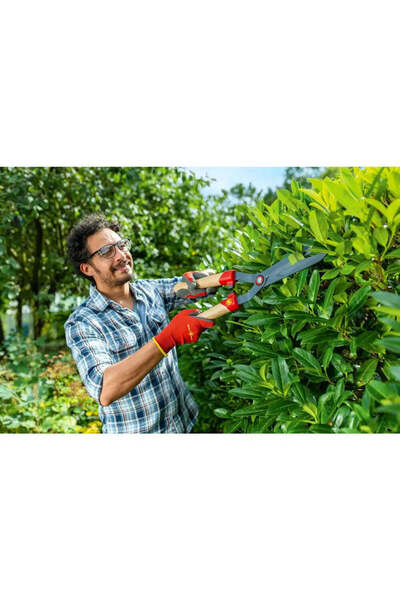 Wolf-Garten HS-WW Hedge Shears, 20 cm Wavy Blades, Ergonomic Wooden Handles, Non-stick