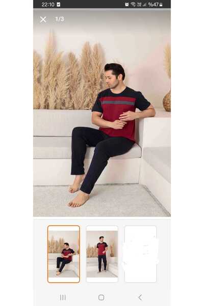 meynur moda Cotton Combed Single Jersey Men's Pajama Set