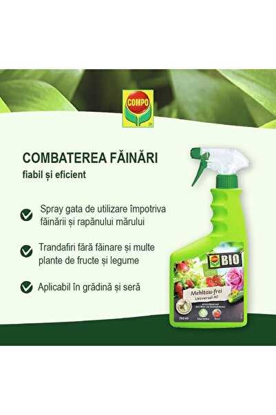 Compo Anti-Fungal Spray for Universal Protection against Powdery Mildew and Rust, 750 ml,