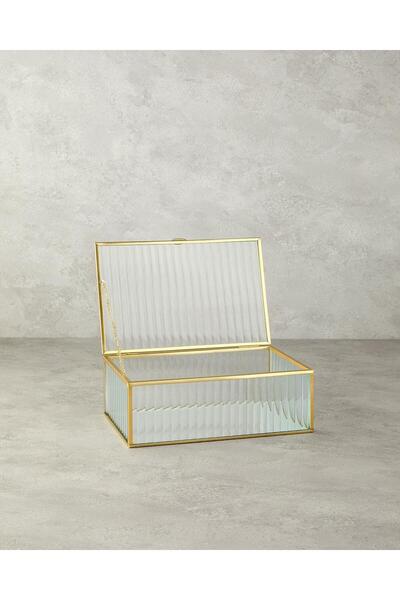 English Home Luxury Glass Decorative Box Gold 25X16X9 cm (2.12.2025)