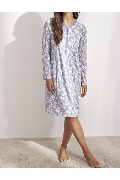 Evendi Nightgown, White/purple