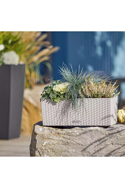 Lechuza Jardinieră cu auto-udare Balconera Cottage 50 - 8 L, gri deschis, efect de ratan