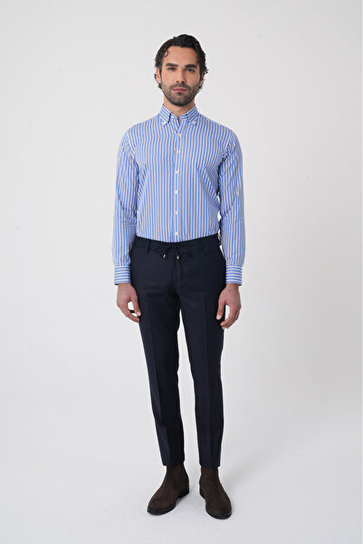 Bisse Erkek Jagger Klasik Marfil Lacivert Pantolon