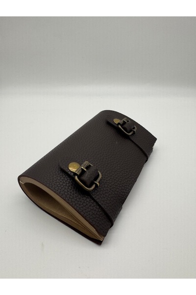 LAYDA دفتر ملاحظات موديل فلوتر من الجلد الصناعي باللون البني