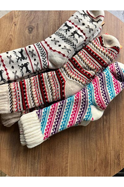 cmtgroup 3 أزواج من الجوارب النسائية السميكة ذات النمط الشتوي من صوف اللامسوول