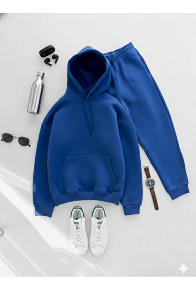 NİCE Men's 3 Thread O Oversized Tracksuit Set-Bottom Top Set