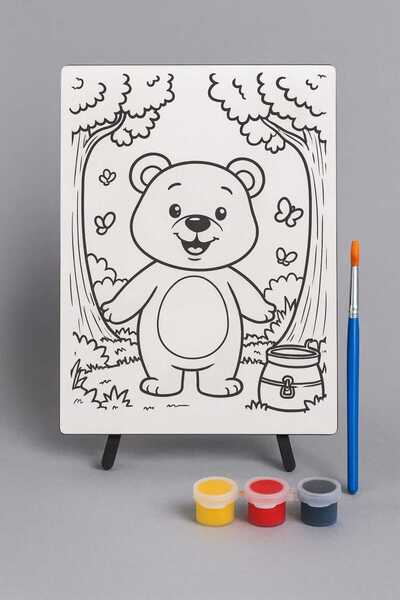 Bebek Özel لوحة نموذجية خشبية قابلة للطلاء للأطفال مع حامل موديل 036