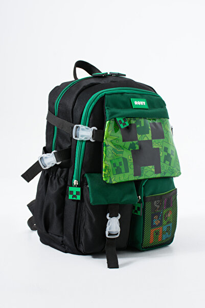 Sona Park Mine Creeper Kawaii Korean Style Multi-Compartment Children's School Bag