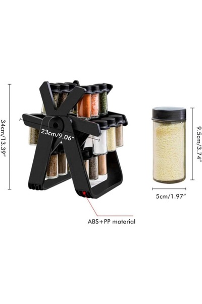 GARDEON Set of 18 spice containers with rotating stand – Efficient organization in the kitchen