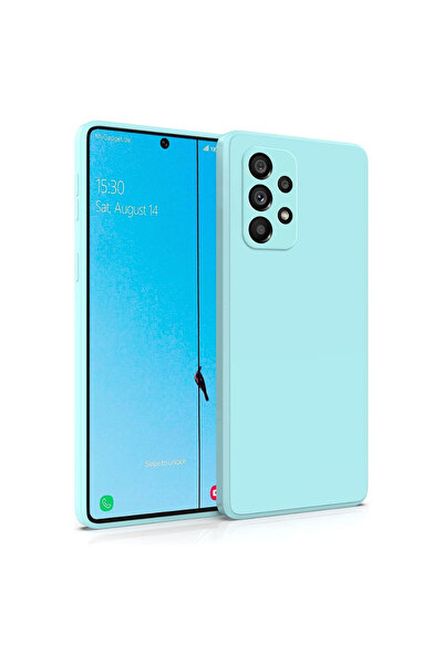 Samsung Carcasă compatibilă cu A53 5G, fabricată din silicon catifelat cu protecție pentru cameră - Albastru deschis