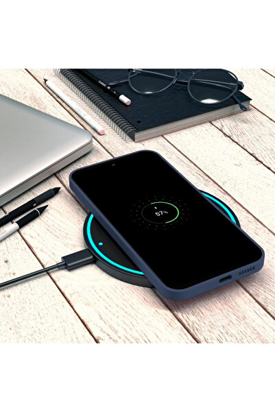 OEM Samsung Galaxy S23 5G compatible case made of velvety silicone with camera protection - Dark Blue