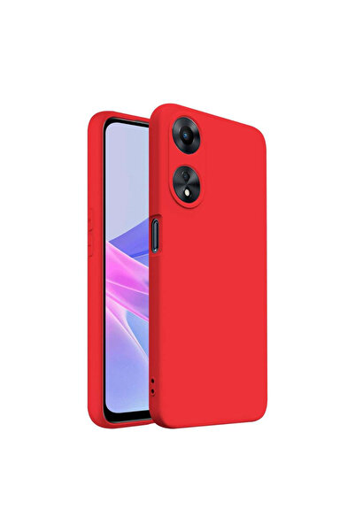 OPPO Case for A78 5G made of velvety silicone with microfiber interior and camera protection - Red