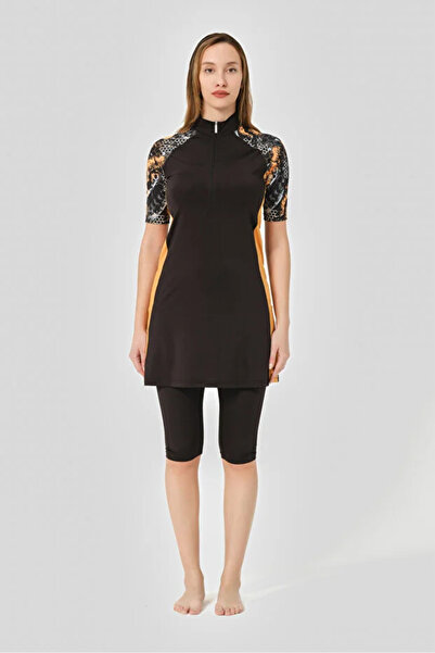 Dorelux Zippered Fit Half Sleeve Semi-Closed Swimsuit Dlx-24710