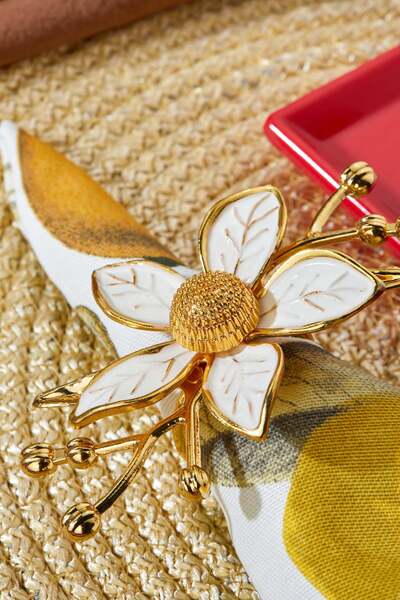 Milenay Napkin Ring Collection, Napkin Ring Holder, Ringed Napkin Ring, 3 Pieces