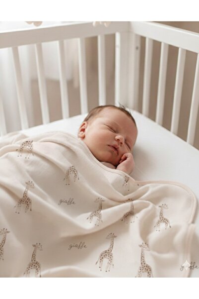 Bubbless Giraffe Printed Double Layer Combed Cotton Newborn and Multi-Purpose 100% Cotton Baby Blanket