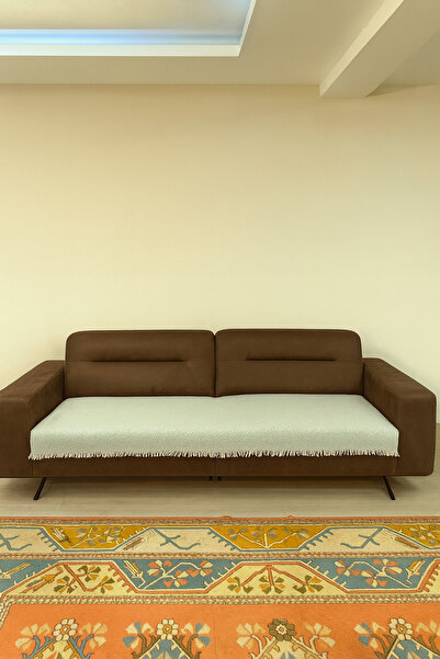 LUNGA VİTA Barley Pattern Woven Sofa Cover Seat Cover 90X210 100% Cotton