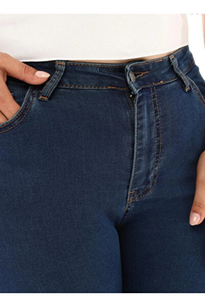 Bella denim Ροζ μπλε ψηλόμεσο παντελόνι Battal ελαστικό ύφασμα Plus Size Super Skinny Jean τζιν