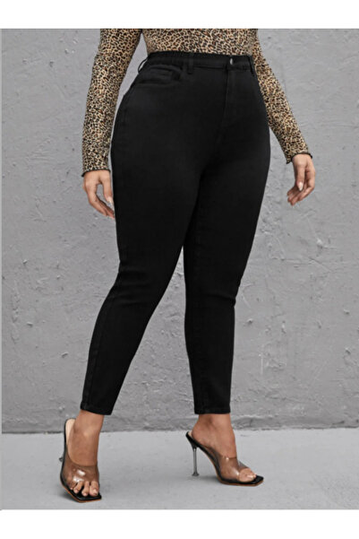 SANTA BELLA Cruze Black High Waist Women Stretch Fabric Plus Size Jean Battal Denim Pants