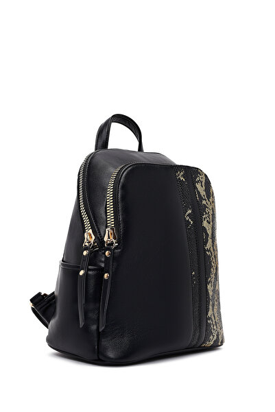 Derimod Women's Black Patterned Backpack 25Wbd267414