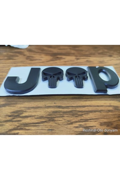 restinal JEEP bagaj yazısı SUV Metal Siyah Kafatası Arma 3D Bagaj Kapı Çamurl...