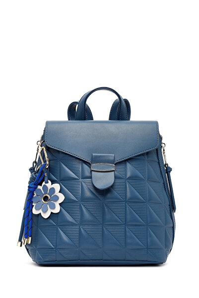 Derimod Women's Blue Printed Accessory Backpack 25Abd285026