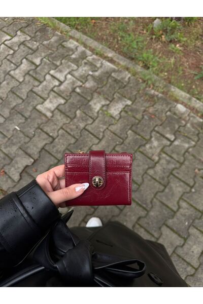 Moda Sekiz Women's Patent Leather Faux Leather 10 Compartment Wallet