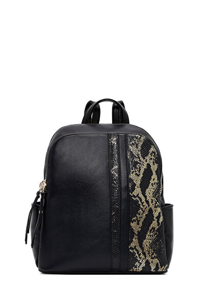 Derimod Women's Black Patterned Backpack 25Wbd267414
