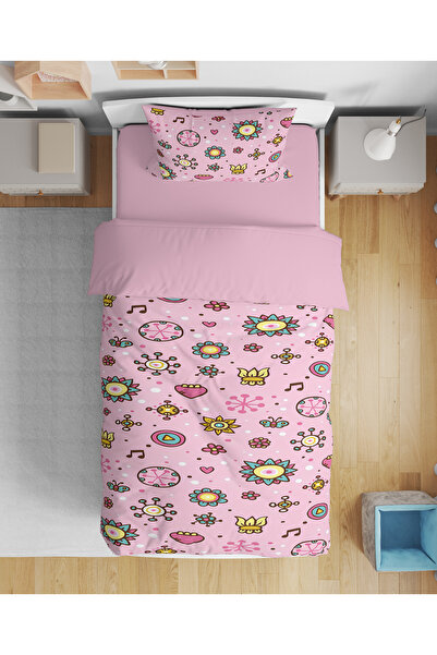 Erays Home Pink Floral Pattern 3D Digital Printed Single Duvet Cover Set Sleeping Set