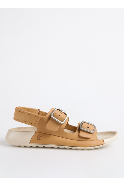 Ecco Kahve Deri Deri Kadın Sandalet