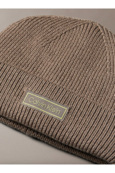 Calvin Klein Wool Cashmere Blend Fisherman Beanie