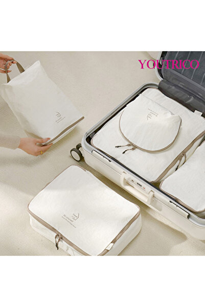 Youtrico 4 قطع منظم أمتعة السفر، مجموعة مكعبات التعبئة وحقيبة التخزين المضغوط...