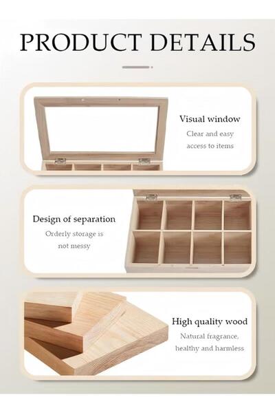 Generic Tea Box Tea Bag Organizer with 8 Compartments