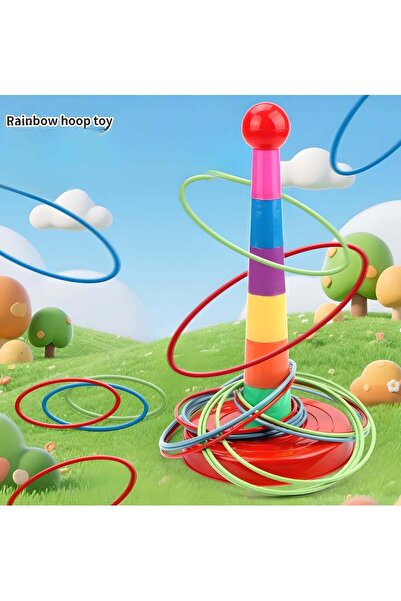 LIXADA Colorful Plastic Ring Toss Game Set - Party Outdoor Hoop for Kids 3+ (...