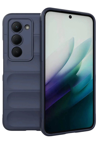 cepmoda Xiaomi'Redmi 15 (4g)' Case - Anti-Shock Velvet Interior Coating Curved Thick Soft Cover - Dark Blue