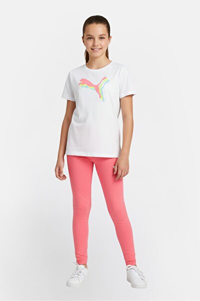 Puma Kids Girl 2 Pcs Sportswear Fit Short Sleeve Top And Bottom Outdoor Set, Multicolor