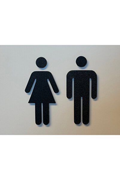 Lizard Yapışkanlı Bay Ve WC Kapı Levhası Seti - Modern Ofis/Ev Tuvalet Tabela...