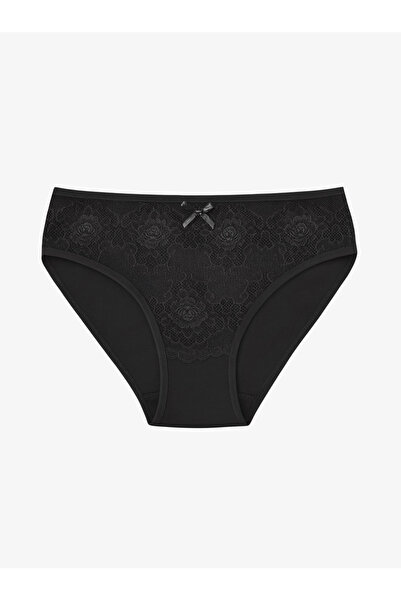 IPL Γυναικεία εσώρουχα, Γυναικεία εσώρουχα με δαντέλα, βαμβακερά σετ 3 τεμαχίων (Μαύρο Ναυτικό Γκρι)