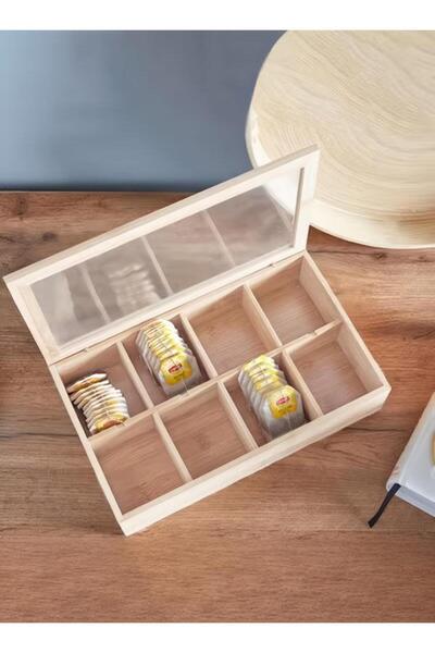 Generic Tea Box Tea Bag Organizer with 8 Compartments